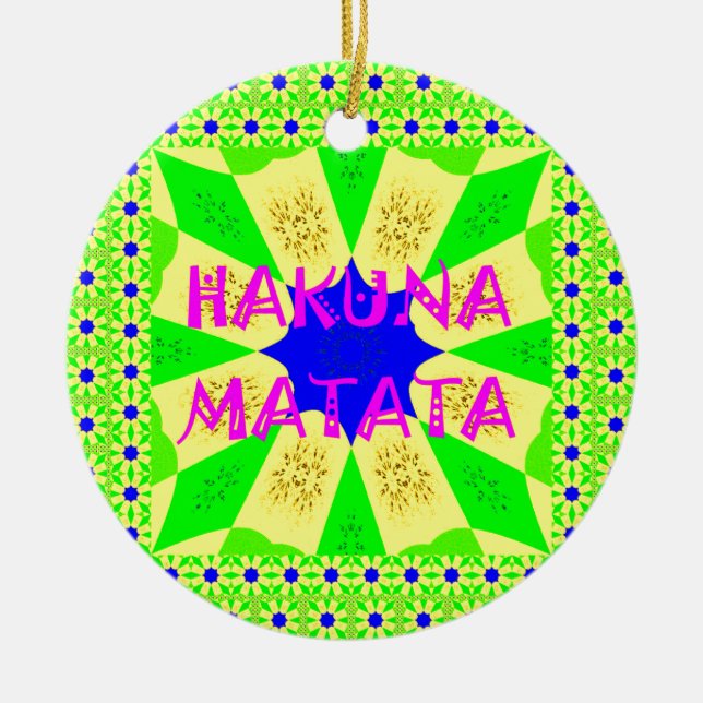 Ornamento De Cerâmica Hakuna Matata Belo Design Incrível Colo (Frente)