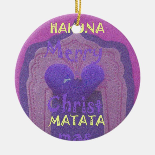 Ornamento De Cerâmica Hakuna Matata Felry Christmas Love Design.jpg (Frente)
