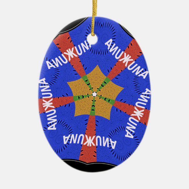 Ornamento De Cerâmica Hakuna Matata Iridiscent Blue (Frente)