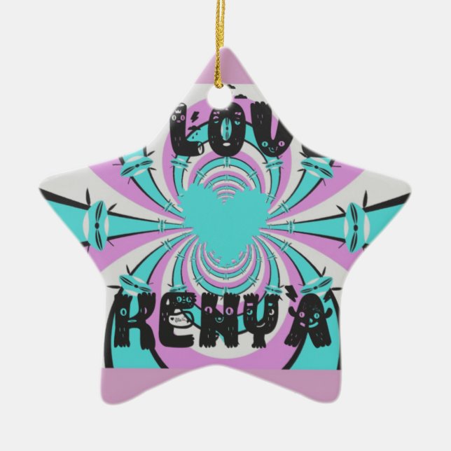 Ornamento De Cerâmica Hakuna Matata Kenya (Frente)