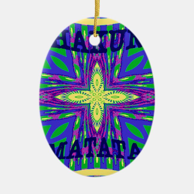 Ornamento De Cerâmica Hakuna matata Mombasa Kanga (Frente)