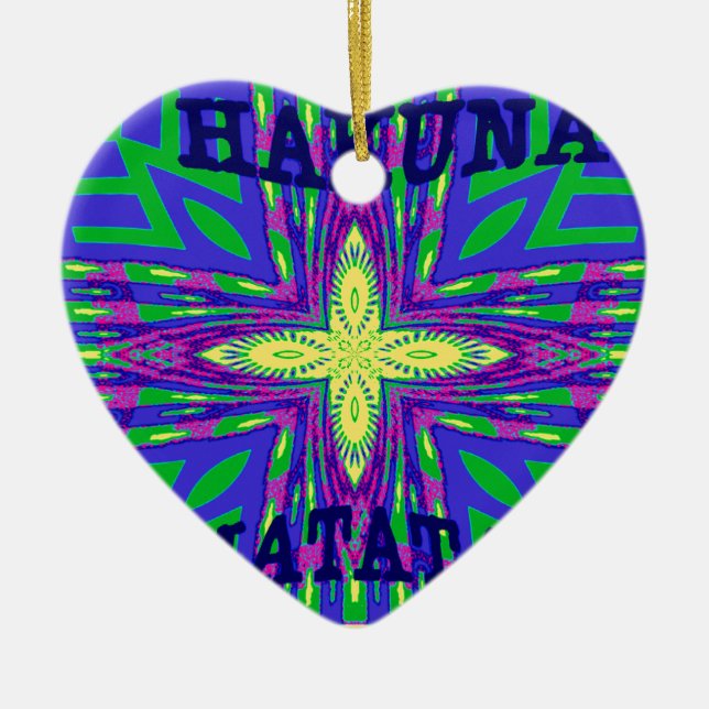 Ornamento De Cerâmica Hakuna matata Mombasa Kanga (Frente)