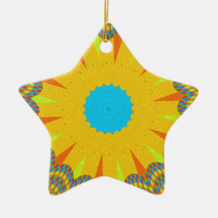 Ornamento De Cerâmica Hakuna Matata - pintura de óleo amarelo ouro