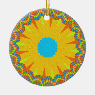 Ornamento De Cerâmica Hakuna Matata - pintura de óleo amarelo ouro
