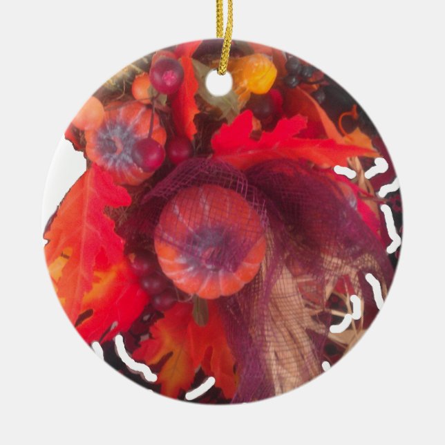 Ornamento De Cerâmica Hakuna Matata Pumkin especial do Gift Fruta Basket (Frente)