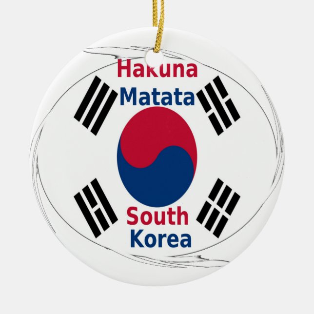 Ornamento De Cerâmica Hakuna Matata South Korea Art Impressão/Graphic (Frente)
