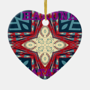 Ornamento De Cerâmica Hakuna Matata Text Hope Abstrato