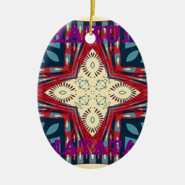 Ornamento De Cerâmica Hakuna Matata Text Hope Abstrato (Frente)