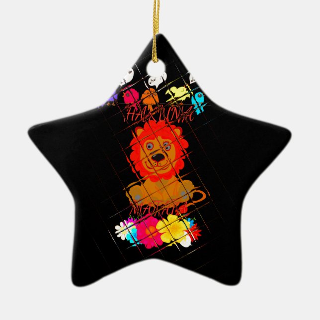 Ornamento De Cerâmica Hakuna Matata, um lindo bebê rei (Frente)