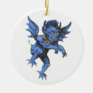 Ornamento De Cerâmica Halloween Antigo, Gárgula Demônio Maligno Assustad