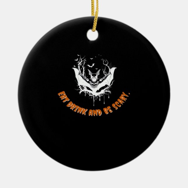 Ornamento De Cerâmica Halloween Bat Hanging For The Essential (Frente)