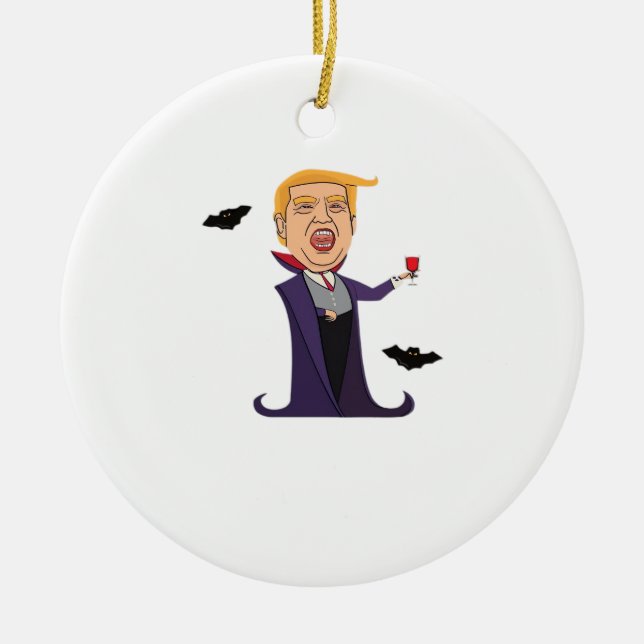 Ornamento De Cerâmica Halloween Dracula Funny (Frente)