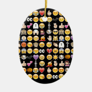 Ornamento De Cerâmica halloween emoji