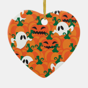 Ornamento De Cerâmica Halloween Fantasmas Assombrados Pumpkin Patch