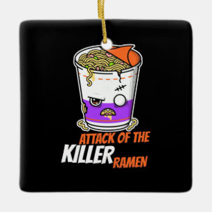 Ornamento De Cerâmica Halloween Gift Ataque Do Ramen