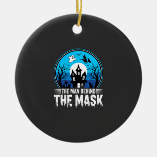 Ornamento De Cerâmica Halloween Man Behind the Mask Haunted House