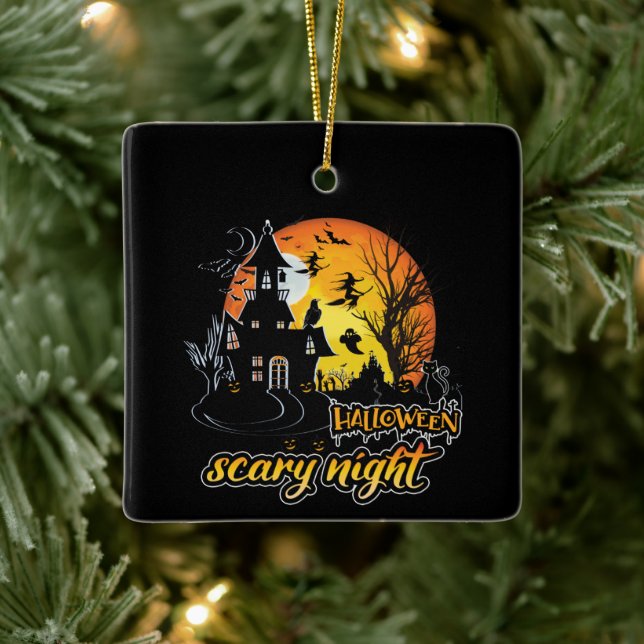 Ornamento De Cerâmica Halloween Scary Night (Árvore)