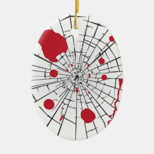 Ornamento De Cerâmica halloween shattered glass