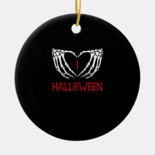 Ornamento De Cerâmica Halloween Skeleton Mãos Formando Coração Gótica