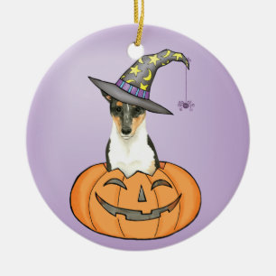 Ornamento De Cerâmica Halloween Smooth Collie