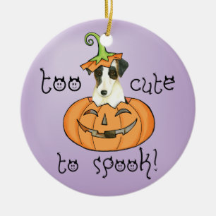 Ornamento De Cerâmica Halloween Smooth Fox Terrier