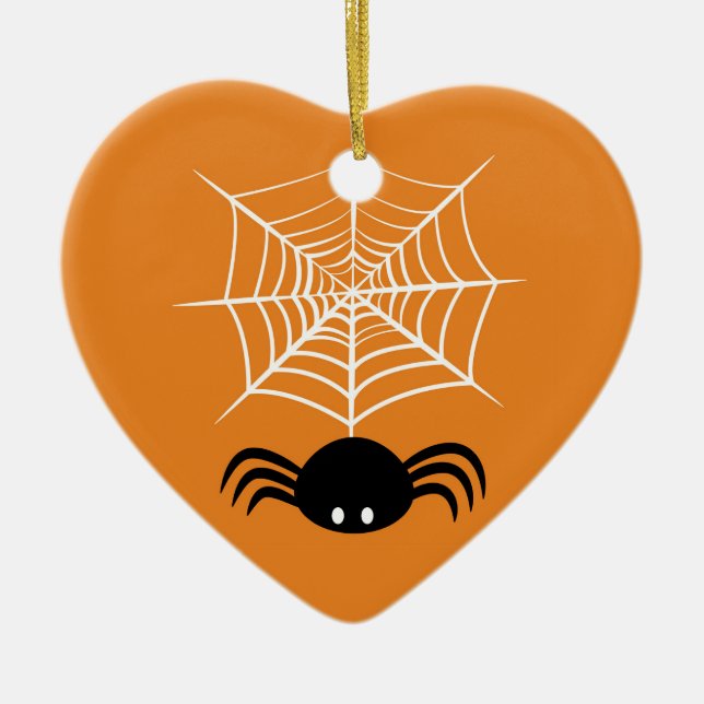 Ornamento De Cerâmica Halloween Spider Web (Frente)