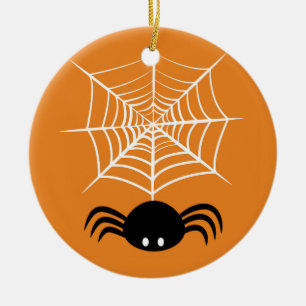 Ornamento De Cerâmica Halloween Spider Web