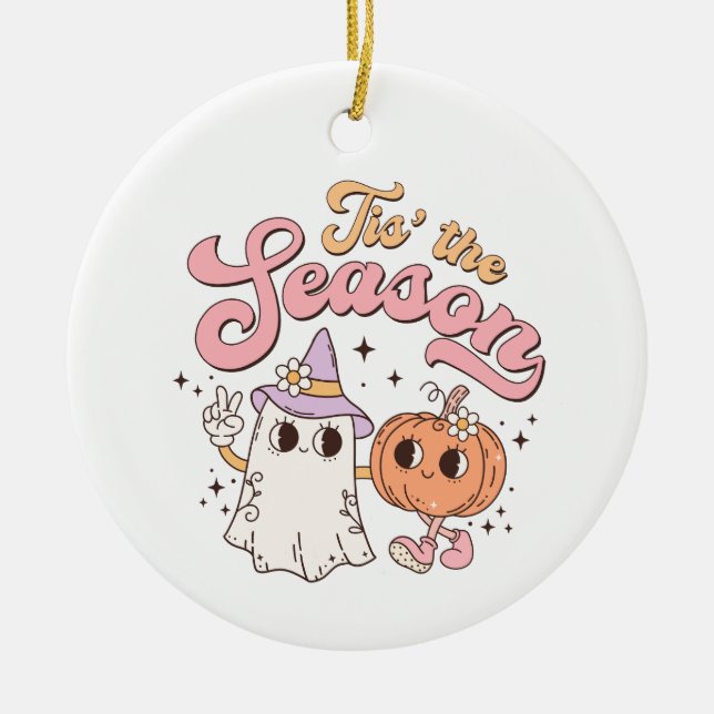 Ornamento De Cerâmica Halloween Tis the Season (Frente)