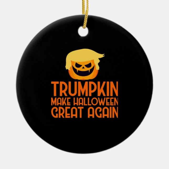 Ornamento De Cerâmica Halloween Trumpkin Faz Excelente de Halloween nova (Frente)