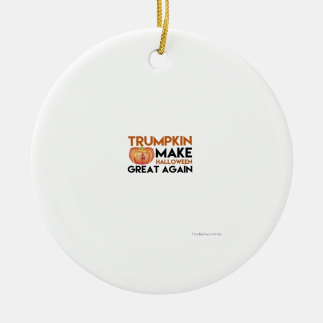 Ornamento De Cerâmica Halloween Trumpkin Funny - Clássica Maga Costume D (Frente)