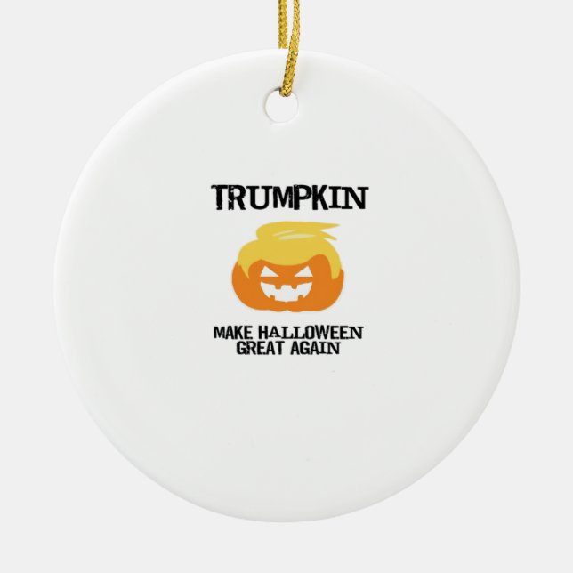 Ornamento De Cerâmica Halloween Trumpkin V3 (Frente)