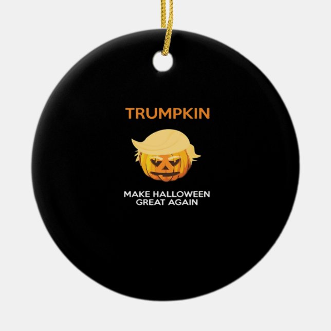 Ornamento De Cerâmica Halloween Trumpkin V4 (Frente)