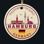 Ornamento De Cerâmica Hamburg Germany City Skyline Emblem<br><div class="desc">Hamburg minimalist,  colorful art design featuring monuments and landmarks of the city in Germany.</div>