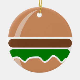 Ornamento De Cerâmica Hamburger comida rápida um sanduíche