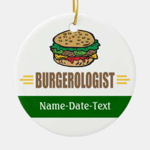 Ornamento De Cerâmica Hamburger Engraçado