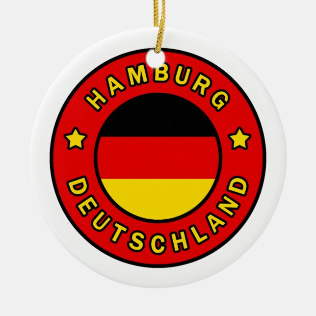 Ornamento De Cerâmica Hamburgo Alemanha (Frente)