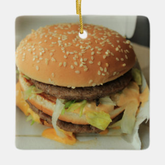 Ornamento De Cerâmica hambúrguer e batatas fritas