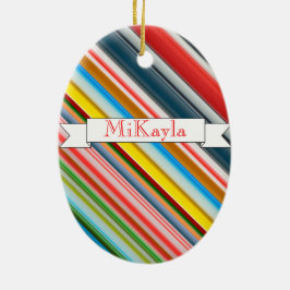 Ornamento De Cerâmica HAMbWG - Ornament oval - Cane doce