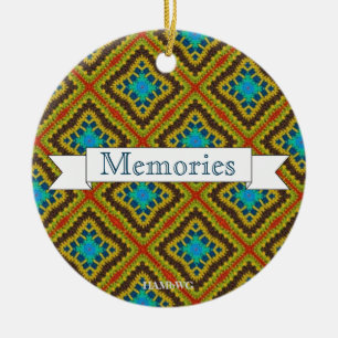 Ornamento De Cerâmica HAMbyWG - Macrame Azul, Azul e Azul