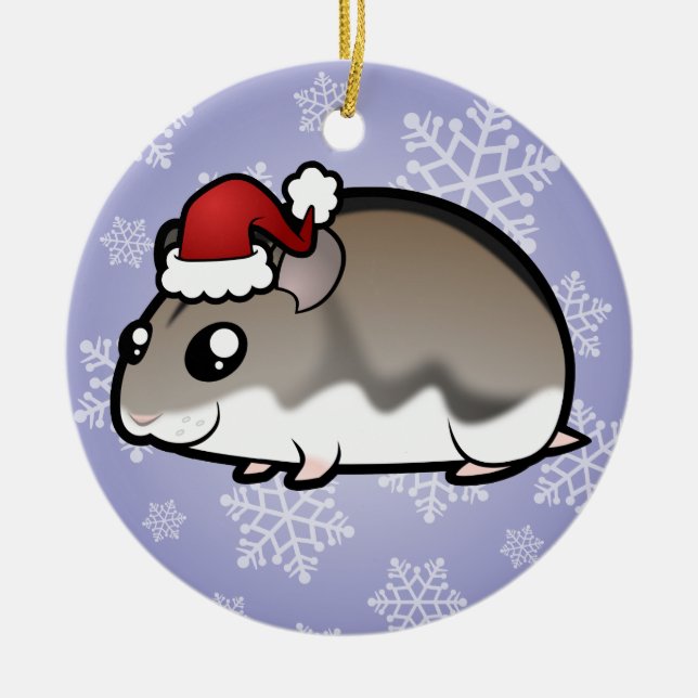Ornamento De Cerâmica Hamster do anão do Natal (Frente)