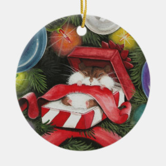 Ornamento De Cerâmica Hamster do Natal - feriado de Hammie