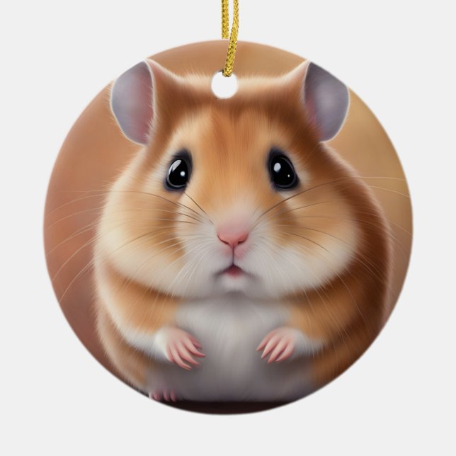 Ornamento De Cerâmica Hamster Fofo (Frente)