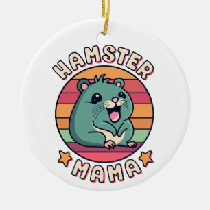 Ornamento De Cerâmica Hamster Mamãe Fofa Kawaii Roedor Mãe