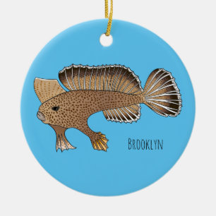 Ornamento De Cerâmica Handfish cartoon illustration