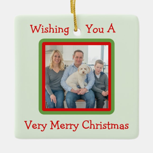 Ornamento De Cerâmica Handpainted Snowy Winter Trees PHOTO  (Frente)