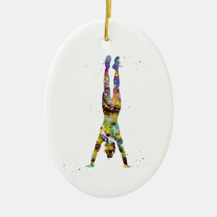 Ornamento De Cerâmica Handstand