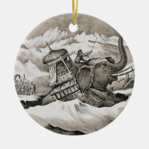 Ornamento De Cerâmica Hannibal (247-c.183 BC) e suas CTOC dos elefantes