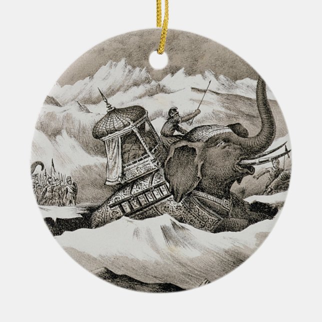 Ornamento De Cerâmica Hannibal (247-c.183 BC) e suas CTOC dos elefantes (Frente)