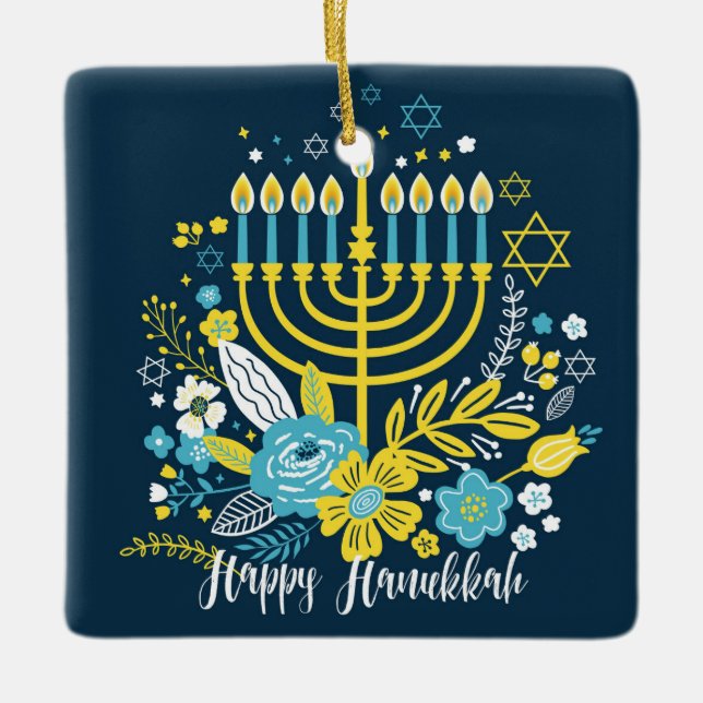 Ornamento De Cerâmica Hanukkah Cerâmica (Frente)