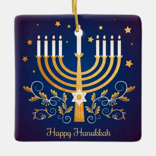 Ornamento De Cerâmica Hanukkah Cerâmica (Frente)